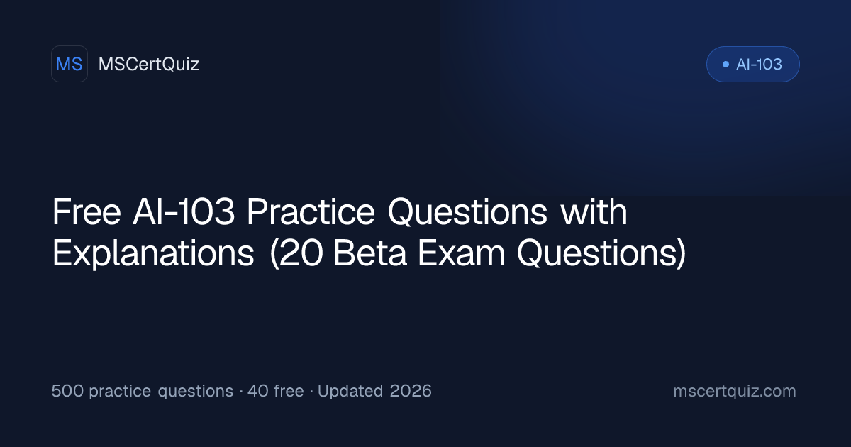 Free AI-103 Practice Questions with Detailed Explanations (20 Beta Exam ...