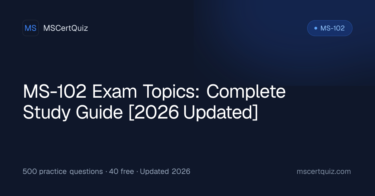 MS-102 Exam Topics: Complete Study Guide [2026 Updated] | MSCertQuiz