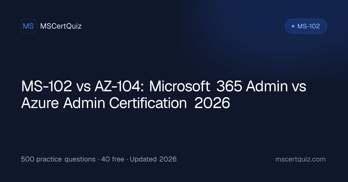 MS-102 vs AZ-104: Microsoft 365 Admin vs Azure Admin Certification 2026 ...